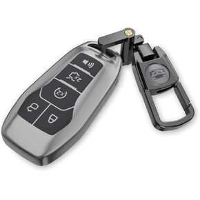 For Ford Key Fob Cover with Keychain.No Screws Required for Installation. Compatible with Ford Fusion Mustang F150 Edge Explorer And Lincoln MKZ MKC MKX(Frosted Matte Gray, Model 2) in Kuwait