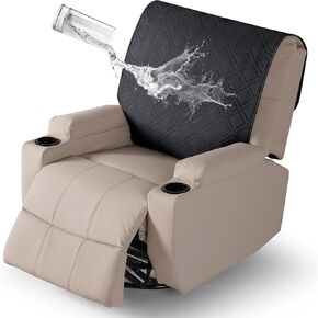 VANSOFY Recliner Chair Covers 100% Waterproof Recliner Chair Covers Furniture Protector Washable Slipcover with Pocket for Pets, Dogs(Dark Gray, 23.6") in Kuwait