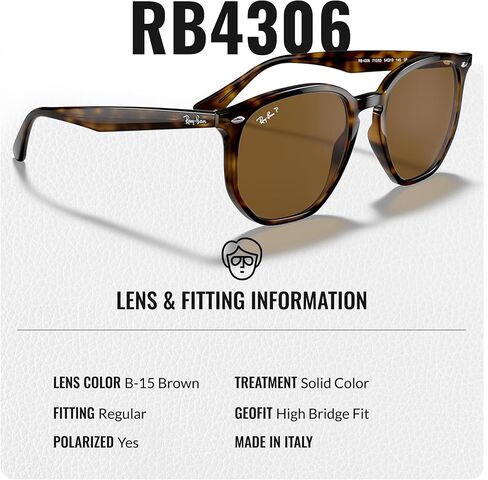 نظارات شمسية راي بان RB4306 مربعة الشكل للرجال والنساء مع مجموعة نظارات رايبان الرسمية in Kuwait