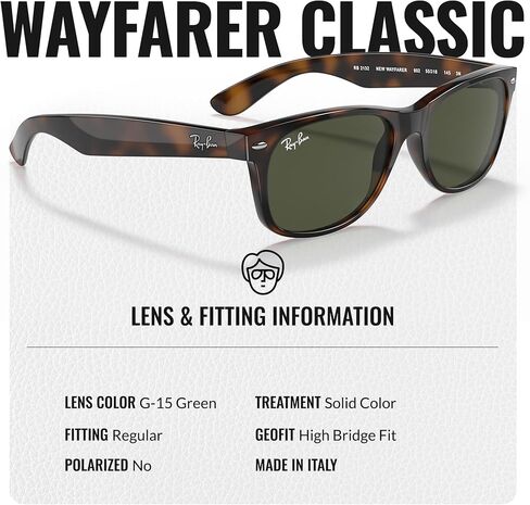 نظارات شمسية Ray-Ban RB2132 NEW WAYFARER CLASSIC مربعة الشكل للرجال والنساء مع مجموعة نظارات RAYBAN الرسمية in Saudi Arabia