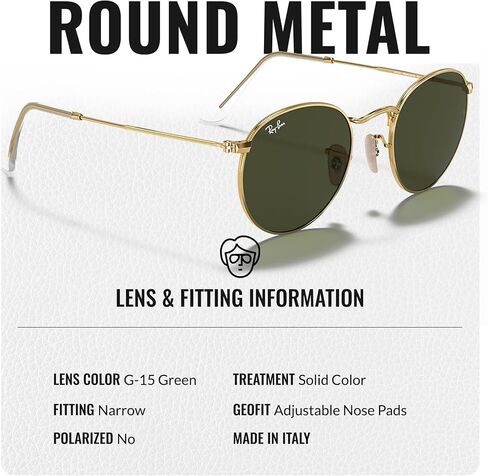 نظارات شمسية راي بان RB3447 معدنية مستديرة الشكل للرجال والنساء مع مجموعة نظارات RAYBAN الرسمية in Kuwait