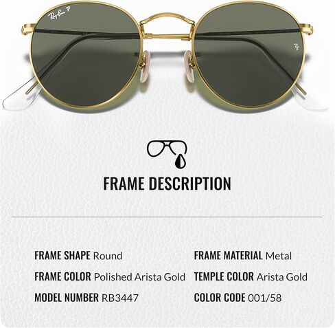 نظارات شمسية راي بان RB3447 معدنية مستديرة الشكل للرجال والنساء مع مجموعة نظارات RAYBAN الرسمية in Kuwait
