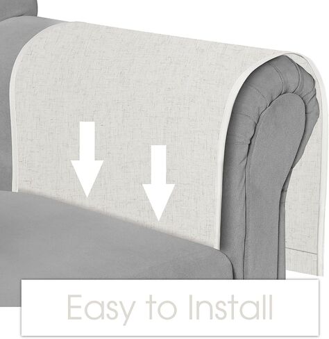 Joywell Couch Remote Holder Sofa Armrest Organizer Non Slip Arm Chair Caddie for Recliner with 6 Pocket Storage for Magazine, Tablet, Phone, iPad, Beige White in Saudi Arabia