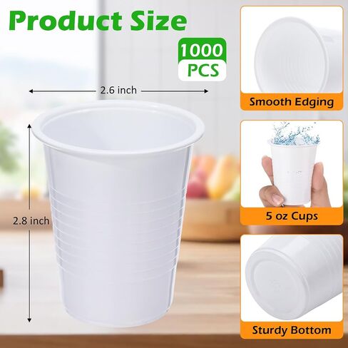 1000 Pcs 5 OZ/150 Ml Disposable Party Plastic Cups Assorted Colors Plastic Drinking Cups for Tasting, Parties, Picnic, BBQ, Wedding 10 Colors in Saudi Arabia