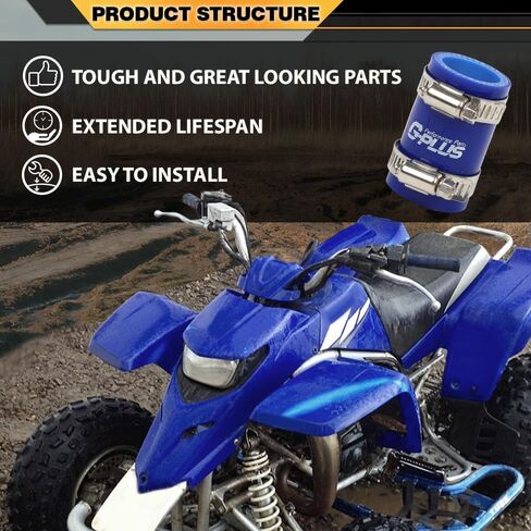 High Temp Rubber Exhaust Clamp Compatible with Yamaha YFS 200 1"ID Blue in Saudi Arabia