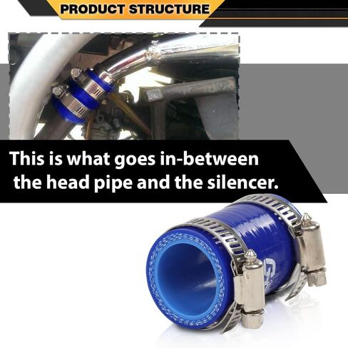 High Temp Rubber Exhaust Clamp Compatible with Yamaha YFS 200 1"ID Blue in Saudi Arabia
