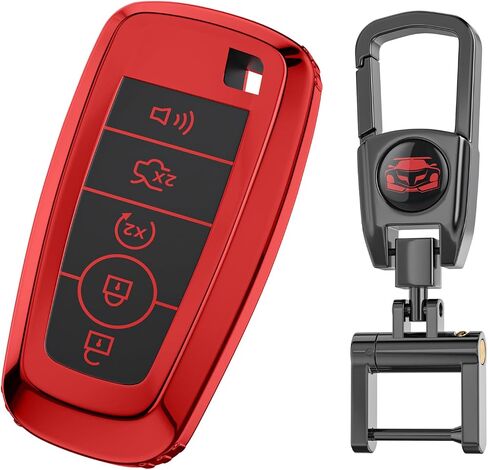 لغطاء Ford Key Fob مع سلسلة مفاتيح. لا توجد حاجة إلى براغي للتركيب. متوافق مع Ford Fusion Mustang F150 Edge Explorer وLincoln MKZ MKC MKX (رمادي مطفأ اللمعة، الموديل 2) in Kuwait
