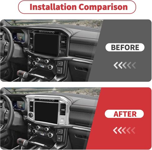 Linskip Dash Board Information Screen Trim Compatible with Ford F150 2021 2022 2023 2024 2025+, Air Vent Covers for 21+ F150 Interior Accessories Carbon Fiber Black in Saudi Arabia