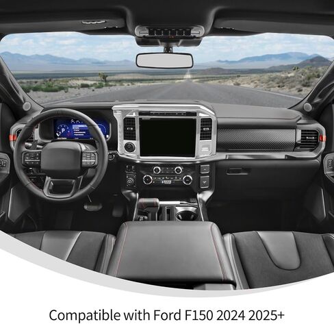 Linskip Dash Board Information Screen Trim Compatible with Ford F150 2021 2022 2023 2024 2025+, Air Vent Covers for 21+ F150 Interior Accessories Carbon Fiber Black in Saudi Arabia