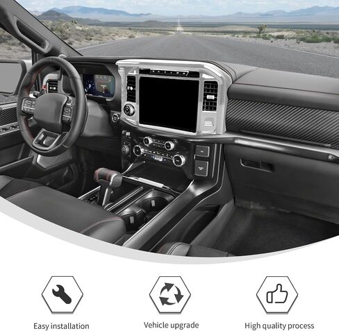 Linskip Dash Board Information Screen Trim Compatible with Ford F150 2021 2022 2023 2024 2025+, Air Vent Covers for 21+ F150 Interior Accessories Carbon Fiber Black in Saudi Arabia