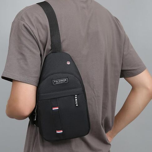Double Layer Crossbody Bags for Women Men Shoulder Backpack Messenger Phone Bag Handbag Chest Pack for Hiking Travel Camping in Saudi Arabia