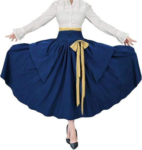 Women's Victorian Vintage Skirt Renaissance Medieval Pirate Peasant Maxi Elastic High Waist Skirts in Kuwait