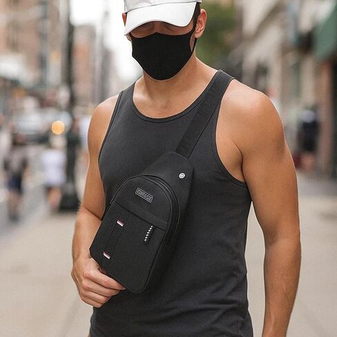 Double Layer Crossbody Bags for Women Men Shoulder Backpack Messenger Phone Bag Handbag Chest Pack for Hiking Travel Camping in Saudi Arabia