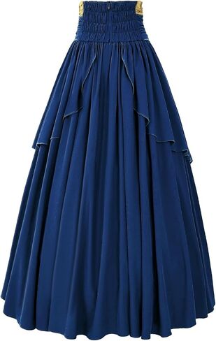 Women's Victorian Vintage Skirt Renaissance Medieval Pirate Peasant Maxi Elastic High Waist Skirts in Kuwait
