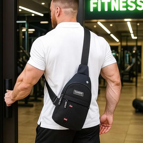 Double Layer Crossbody Bags for Women Men Shoulder Backpack Messenger Phone Bag Handbag Chest Pack for Hiking Travel Camping in Saudi Arabia