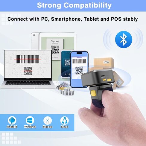 Wireless Barcode Scanner with Stand, Compatible with Bluetooth,2.4GHz Wireless & Wired Connection All in one for Computer POS Warehouse Inventory Library in Kuwait