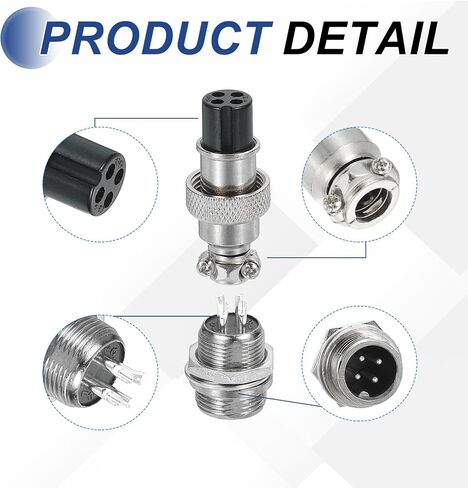MECCANIXITY 3Pcs 3 Pin GX12 Aviation Connector 125V 5A 16mm Socket Metal Circular Plug Connector with Male Female Plug for Trailers, Drones, Industrial Equipment, Silver in Saudi Arabia