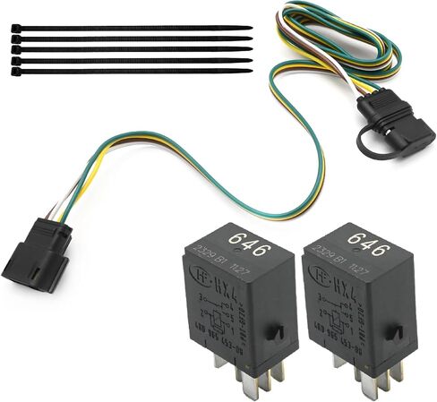 118285 4-Way Trailer Wiring Harness Connector Kit with 2 Relays, Replacement for Chevrolet Equinox 2018-2022 Replacement for GMC Terrain 2018-2022, Replaces 56375 in Saudi Arabia