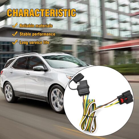 118285 4-Way Trailer Wiring Harness Connector Kit with 2 Relays, Replacement for Chevrolet Equinox 2018-2022 Replacement for GMC Terrain 2018-2022, Replaces 56375 in Saudi Arabia
