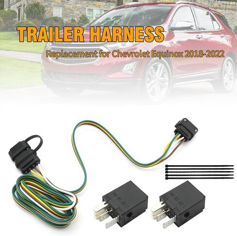 118285 4-Way Trailer Wiring Harness Connector Kit with 2 Relays, Replacement for Chevrolet Equinox 2018-2022 Replacement for GMC Terrain 2018-2022, Replaces 56375 in Saudi Arabia