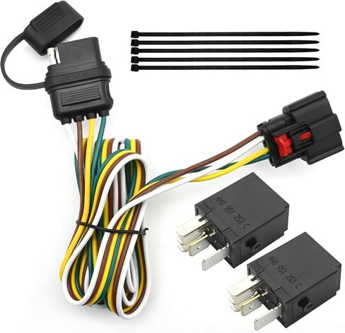 118285 4-Way Trailer Wiring Harness Connector Kit with 2 Relays, Replacement for Chevrolet Equinox 2018-2022 Replacement for GMC Terrain 2018-2022, Replaces 56375 in Saudi Arabia