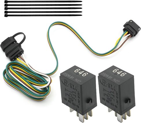 118285 4-Way Trailer Wiring Harness Connector Kit with 2 Relays, Replacement for Chevrolet Equinox 2018-2022 Replacement for GMC Terrain 2018-2022, Replaces 56375 in Saudi Arabia