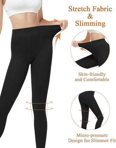 دوكومو صوف مبطن الجوارب للنساء جوارب طويلة حرارية شتاء دافئ وهمية شفافة الجوارب عالية الخصر طماق سميكة in Kuwait