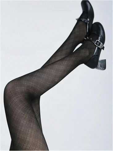 Milumia Women's Gothic Plaid Tights Y2k High Waisted Patterned Sheer Pantyhose in Saudi Arabia