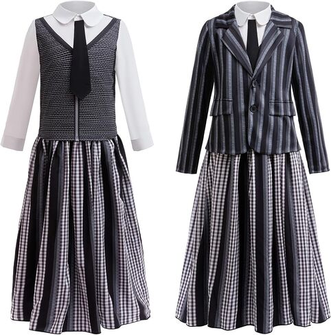 Black Costume Dress for Girls Cosplay Outfits Kids Halloween Party Dress with Accessories Family Party Dress in Saudi Arabia