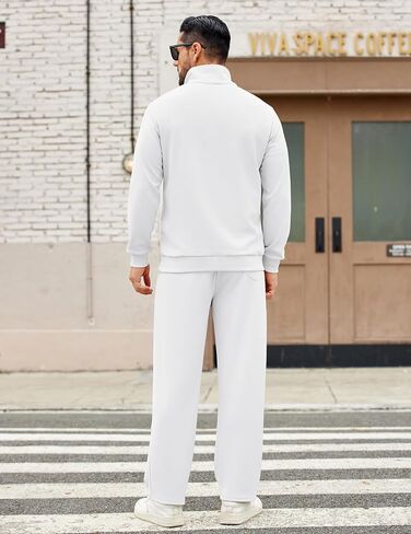 COOFANDY Men's Sweatsuits 2 Piece Set Quarter Zip Pullover with Wide Leg Sweatpants Matching Tracksuit in Saudi Arabia