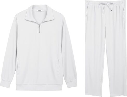 COOFANDY Men's Sweatsuits 2 Piece Set Quarter Zip Pullover with Wide Leg Sweatpants Matching Tracksuit in Saudi Arabia