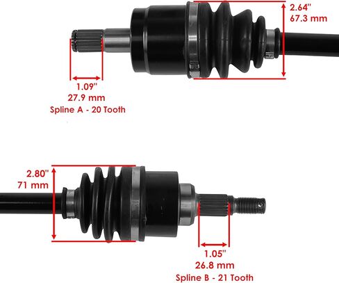 Caltric Front Right Complete Cv Joint Axle Compatible with Honda Trx420Fm Rancher 420 4X4 2010 2011 2012 2013 in Saudi Arabia