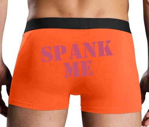 سراويل داخلية للرجال من Knaughty Knickers Spank Me مع تصميم بدون ذبابة وقابلة للتمدد ومثير باللون البرتقالي الملون in Kuwait