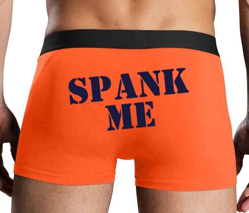 سراويل داخلية للرجال من Knaughty Knickers Spank Me مع تصميم بدون ذبابة وقابلة للتمدد ومثير باللون البرتقالي الملون in Kuwait