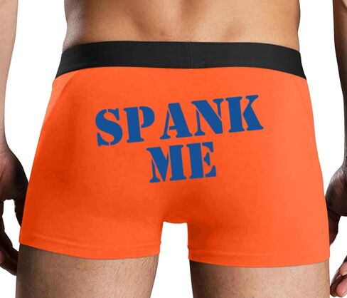 سراويل داخلية للرجال من Knaughty Knickers Spank Me مع تصميم بدون ذبابة وقابلة للتمدد ومثير باللون البرتقالي الملون in Kuwait