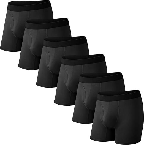 ملابس داخلية بوكسر للرجال مكونة من 6 قطع بدون ركوب، بدون علامات، ملابس داخلية ناعمة قابلة للتنفس ماصة للرطوبة للرجال in Kuwait
