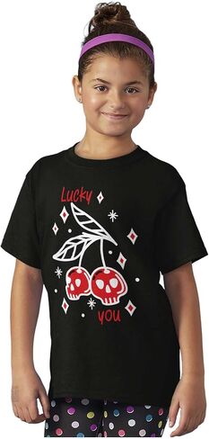 تي شيرت بريسكو براندز ريترو جماجم فاكهة الكرز Lucky You Crewneck تي شيرت للأولاد والبنات in Saudi Arabia