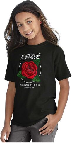 الحب الحضري الرائع لا يفشل أبدًا الورود Crewneck تي شيرت صبي فتاة in Saudi Arabia