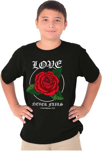 الحب الحضري الرائع لا يفشل أبدًا الورود Crewneck تي شيرت صبي فتاة in Saudi Arabia