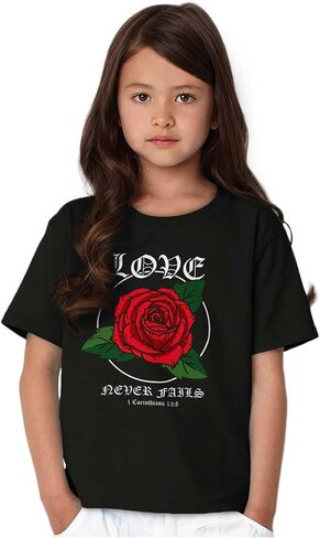 الحب الحضري الرائع لا يفشل أبدًا الورود Crewneck تي شيرت صبي فتاة in Saudi Arabia