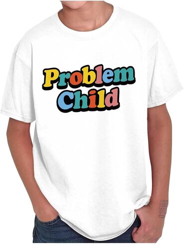 Funny Sarcastic Problem Child Joke Crewneck T Shirts Boy Girl in Saudi Arabia