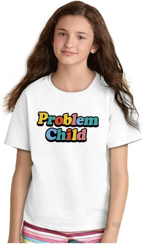 Funny Sarcastic Problem Child Joke Crewneck T Shirts Boy Girl in Saudi Arabia