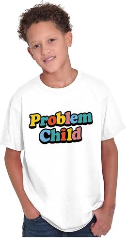 Funny Sarcastic Problem Child Joke Crewneck T Shirts Boy Girl in Saudi Arabia