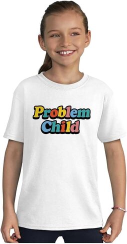 Funny Sarcastic Problem Child Joke Crewneck T Shirts Boy Girl in Saudi Arabia