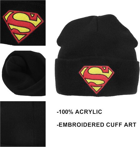 Bioworld Superman Superman Logo Embroidery Acrylic Knit Cuff Beanie in Saudi Arabia