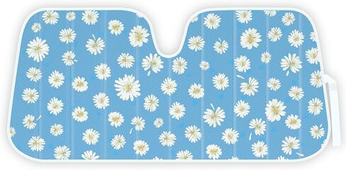 C&C Orange Floral Car Windshield Sun Shade - Sun Visor Sunshade for Car Windshield - Window Shades for Cars, SUV & Truck - Dash Cover UV Protection for Front Window Shade Accessories - 57" x 27" in Saudi Arabia
