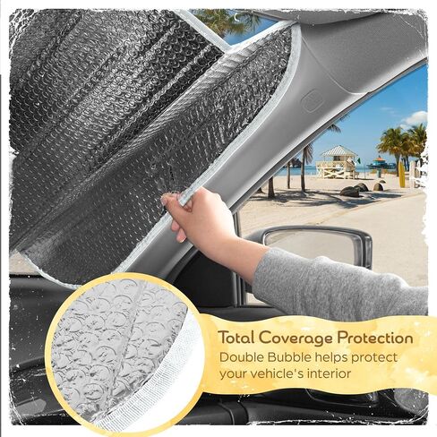 C&C Orange Floral Car Windshield Sun Shade - Sun Visor Sunshade for Car Windshield - Window Shades for Cars, SUV & Truck - Dash Cover UV Protection for Front Window Shade Accessories - 57" x 27" in Saudi Arabia