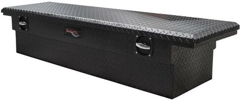 120693C Tool Box Fits 1987-2025 Ford F-150 Low Profile Crossover Tool Box Single Lid Diamond Tread Matte Black Aluminum 69 Inch Wide 8.4 Cubic Foot T-Handle in Saudi Arabia
