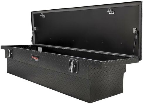 120693C Tool Box Fits 1987-2025 Ford F-150 Low Profile Crossover Tool Box Single Lid Diamond Tread Matte Black Aluminum 69 Inch Wide 8.4 Cubic Foot T-Handle in Saudi Arabia