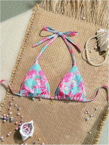 SOLY HUX Women's Bikini Top Halter Triangle Padded Swimsuit Top Only Swim Vacation Bathing Suit in Saudi Arabia